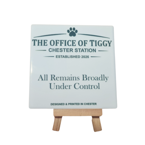 Coaster_Under Control The Office of Tiggy Ceramic Coaster – All Remains Broadly Under Control