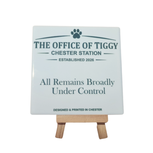 Coaster_Under Control The Office of Tiggy Ceramic Coaster – All Remains Broadly Under Control